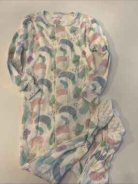 Magnetic Me Pastel Rainbow-Print Footed pajamas